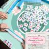 BUZCOZY Lotus Mahjong Mat and 4Pcs Acrylic Mahjong Line Finder Set31.5x31.5 Inch Non-Slip Noise Reduction Gaming Mat with Carry Bag,Cute Mahjong Line Finder for Beginners,Party, Poker Board Games view 3