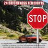 ddingsmafosee Upgraded Solar Flashing Stop Sign with 24 LEDs - Octagon Aluminum Reflective Flashing Stop Signs W/Reflective Film,for Traffic Road,Garage & School Zones 60cm/23.6in view 3