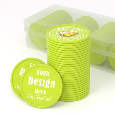 200-1000 Custom Poker Chips for 16 Colors,Personalized Drink Tokens,Double Sided Full Color Print,Design Your Logo Text Images for Bar Party,Business Cards,Expedited Delivery Available (Light Green)
