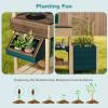 INFANS Mud Kitchen, Kids Outdoor Wooden Kitchen Play Set with Planter Box Storage Case Removable Sink Faucet Stoves Toddler Backyard Garden Pretend Cooking Toys for Boys Girls Ages 3+ (Dark Green) view 4