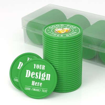 200-1000 Custom Poker Chips for 16 Colors,Personalized Drink Tokens,Double Sided Full Color Print,Design Your Logo Text Images for Bar Party,Business Cards,Expedited Delivery Available (Green)