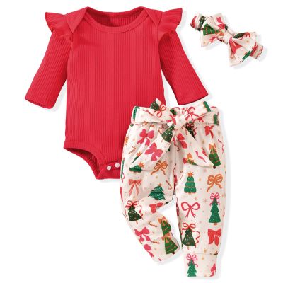 Aalizzwell 0-3 Months Newborn Infant Baby Girl Christmas Clothes Xmas Outfit Holiday Clothing Red