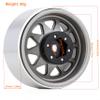4PCS AMK 1.9 Steel Beadlock Wheels with 12mm Hex & -8.9mm Offset Wheel Rims for 1/10 RC Rock Crawler TRX4 TRX6 SCX10 CAPRA-10 Redcat Gen8 1.9 Wheels Upgrade (Gray) view 3