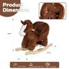 KEIKI Horse Ride-On Rocking with Lullaby Song, Hand Puppets, Safety Belt, Plush Rocking Horse for Ages 1-3, Interactive Kids Rocker, Brown view 2