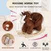 KEIKI Horse Ride-On Rocking with Lullaby Song, Hand Puppets, Safety Belt, Plush Rocking Horse for Ages 1-3, Interactive Kids Rocker, Brown view 4