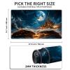 HGGJFLYX Playmat for MTG, 28x16 Inch for TCG Playmat with Non-Slip Rubber Base, Smooth Surface Stitched Edges, Magic Card Game Mat with Storage Bag, and Desk Mousepad, Book of Moonlit Castle view 2
