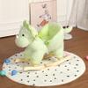 KEIKI Dinosaur Ride-On Rocking with Lullaby Song, Hand Puppets, Safety Belt, Plush Rocking Horse for Ages 1-3, Interactive Kids Rocker, Green view 1