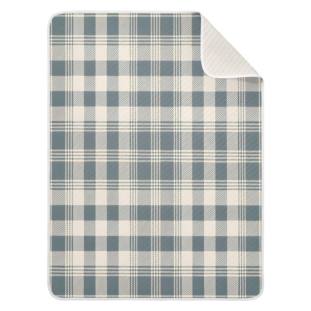 Haskirky Retro Blue Plaid Baby Blanket, Cozy Super Soft Warm Baby Blankets for Unisex Boys Girls Breathable Newborn Receiving Blanket 30 x 40 Inch