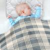 Haskirky Retro Blue Plaid Baby Blanket, Cozy Super Soft Warm Baby Blankets for Unisex Boys Girls Breathable Newborn Receiving Blanket 30 x 40 Inch view 4