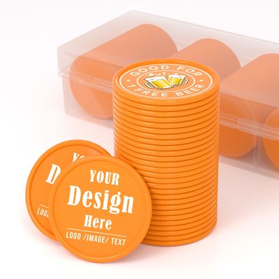 200-1000 Custom Poker Chips for 16 Colors,Personalized Drink Tokens,Double Sided Full Color Print,Design Your Logo Text Images for Bar Party,Business Cards,Expedited Delivery Available (Orange)