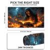HGGJFLYX Playmat for MTG, 28x16 Inch for TCG Playmat with Non-Slip Rubber Base, Smooth Surface Stitched Edges, Magic Card Game Mat with Storage Bag, and Desk Mousepad, Fiery Skeleton's Grimoire view 2
