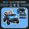 24V Ride on Toys for Big Kids, 2 Seater Ride on Cars with Remote Control, 400W Motor, Ride on Truck w/ 20in Wide Seat, 3 Speeds, Lights, Bluetooth, Electric Car for Kids 3-8, Capacity 110 lb-Blue view 3