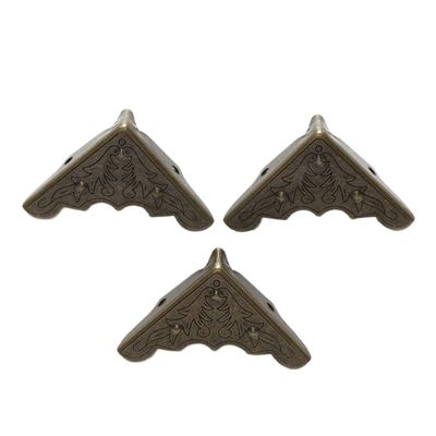 10 Pcs Antique Bronze Plated Carving Luggage Decorative Table Box Bags Protectors Corner Side 32mm for Tables Cabinet Furniture