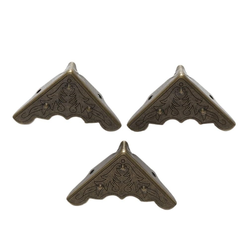 10 Pcs Antique Bronze Plated Carving Luggage Decorative Table Box Bags Protectors Corner Side 32mm for Tables Cabinet Furniture