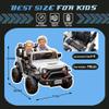 24V Ride on Toys for Big Kids, 2 Seater Ride on Cars with Remote Control, 400W Motor, Ride on Truck w/ 20in Wide Seat, 3 Speeds, Lights, Bluetooth, Electric Car for Kids 3-8, Capacity 110 lb-White view 3
