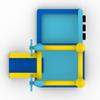 JumpYeah Inflatable Castle Bounce House with Slide, Blue and Yellow Oxford Cloth, 126x126x86 Inches, Indoor Outdoor Playhouse with Windmill Decor, Ages 3-10 (Bule, Medium) view 2
