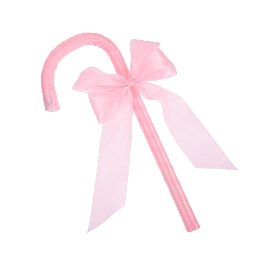 Cosplay Cane Prop 35x15x5cm Christmas Walking Bowknot Cane Prop Stick PP Stage Costume Canes Props Stick with Bowknot Walking Canes for Halloween Valentines Day Cosplay