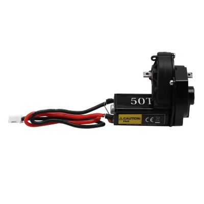 Dotexion Helical Gear Complete Transmission with 050 Brushed Motor 50T for 1/24 RC Crawler SCX24 AX24 Upgrade Black