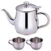 CAKEEYUM Kids Tea Set Includes Portable 330ml Stainless Steel Long Spout Teapot with Filter Screen and 2 70ml Cups for Children Gifts Childrens Tea Set, Kids, Small Teapot, Stainless Steel view 4
