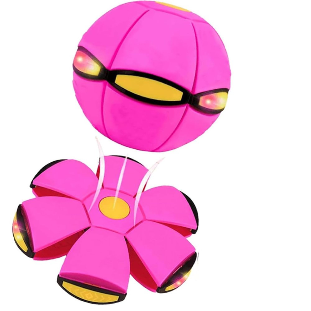 Beoglov Children's Bouncing Ball, Magic Bouncing Ball, Magic Flying Saucer, Automatic Rebound Double The Fun, Children Bouncing Balls Magics (3 Light,Pink)