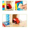 Luwecf Wooden Parking Garage Playset Pretend Toy Car Wash Kids Gifts Simulation Helicopter Interactive Three Tier Garage Toy view 2