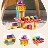 Luwecf Wooden Parking Garage Playset Pretend Toy Car Wash Kids Gifts Simulation Helicopter Interactive Three Tier Garage Toy view 3