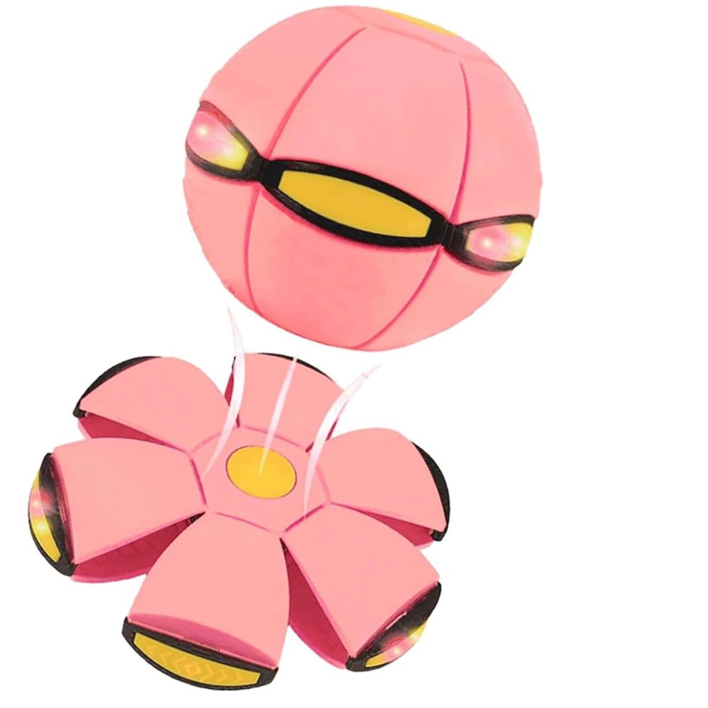 Beoglov Children's Bouncing Ball, Magic Bouncing Ball, Magic Flying Saucer, Automatic Rebound Double The Fun, Children Bouncing Balls Magics (3 Light,Light Pink)