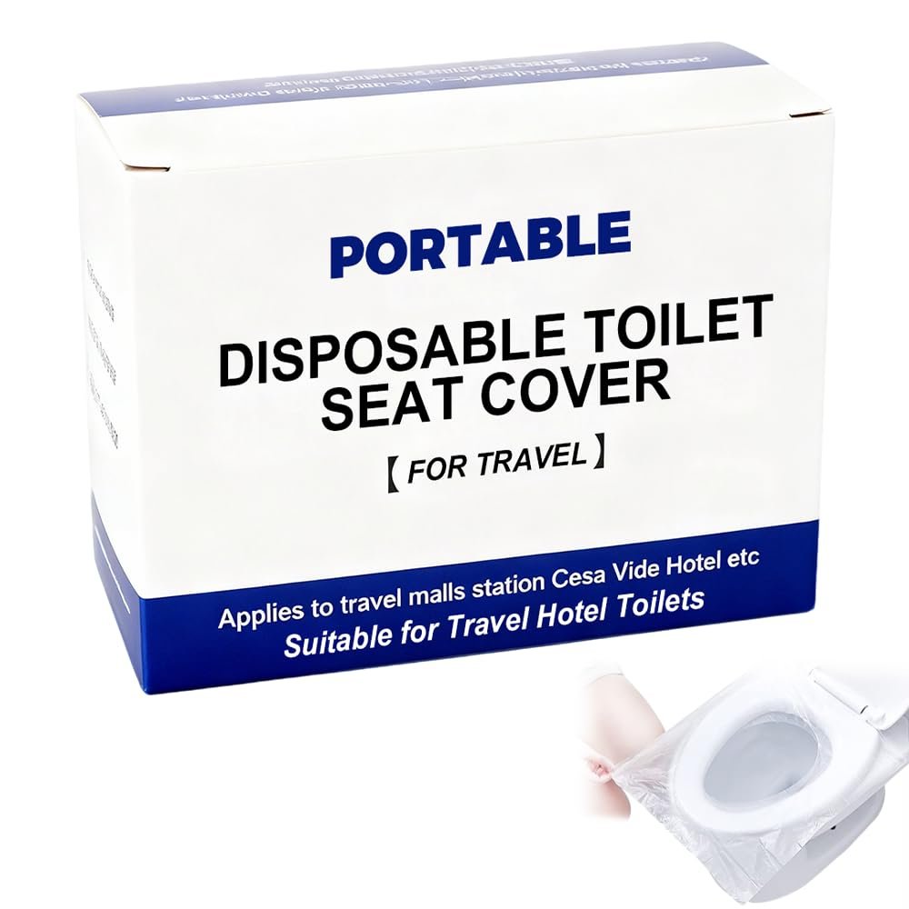 50 Pack Disposable Toilet Seat Cover, Toilet Seat Cover for Travel, Individually Wrapped, Potty Training Ideal for Adults (50Pack)