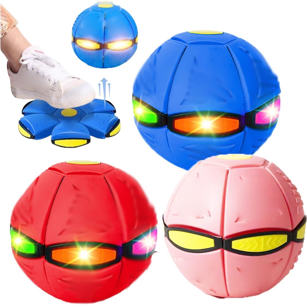 Gcvsdoa Magic Ball, Pop up Ball, Magic Bouncing Ball, Children's Bouncing Balls, Magic Flying Saucer, Bouncy Balls, Parent-Child Interaction (3PCS, Lights)