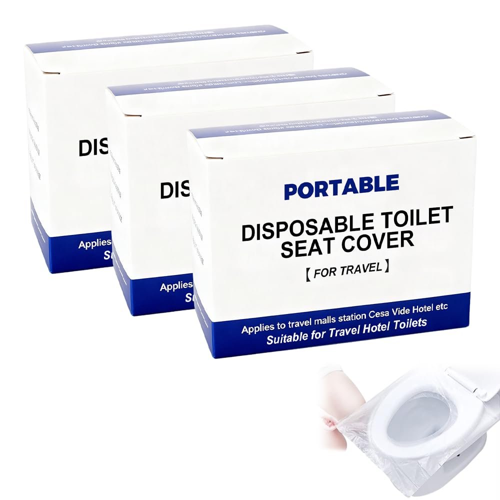 50 Pack Disposable Toilet Seat Cover, Toilet Seat Cover for Travel, Individually Wrapped, Potty Training Ideal for Adults (150Pack)