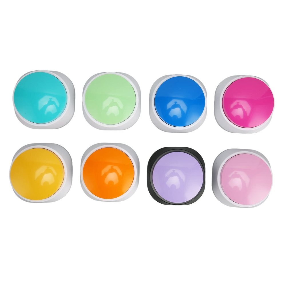 FAUOSWUK 8Pcs Dog, Dog Talk Keys Pet Communication Key with 30s Recording Clear Sound Easy to Use for Cats Dogs Kids Learning