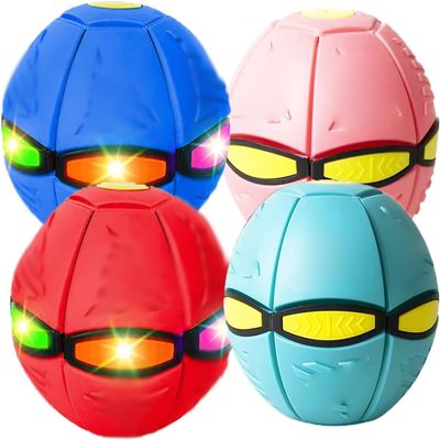 Gcvsdoa Magic Ball, Pop up Ball, Magic Bouncing Ball, Children's Bouncing Balls, Magic Flying Saucer, Bouncy Balls, Parent-Child Interaction (4PCS, Lights)