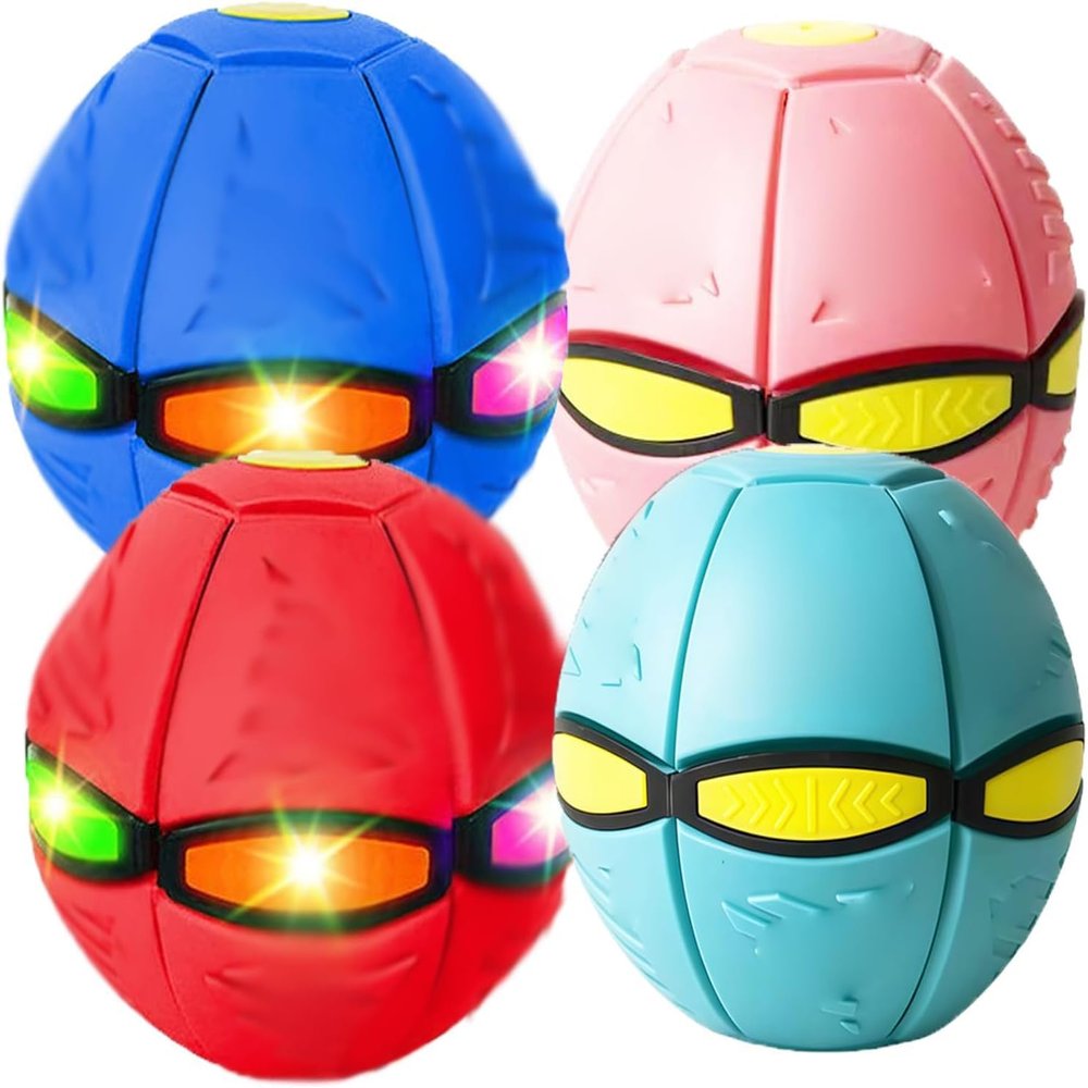Gcvsdoa Magic Ball, Pop up Ball, Magic Bouncing Ball, Children's Bouncing Balls, Magic Flying Saucer, Bouncy Balls, Parent-Child Interaction (4PCS, Lights)