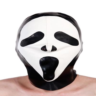 AiCc stylists Halloween 'Scream' Ghost Latex Costume Hood Rubber Mask Cosplay (S)