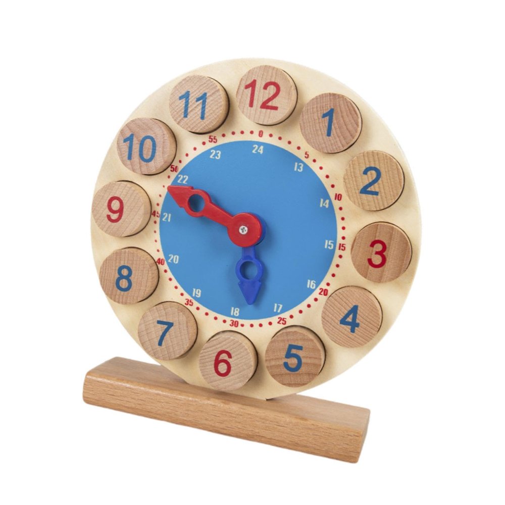FytStycale Teaching Clock Kids Education Puzzle Assembling Toy Wood Clock Toy Learning Secondary Children School Students