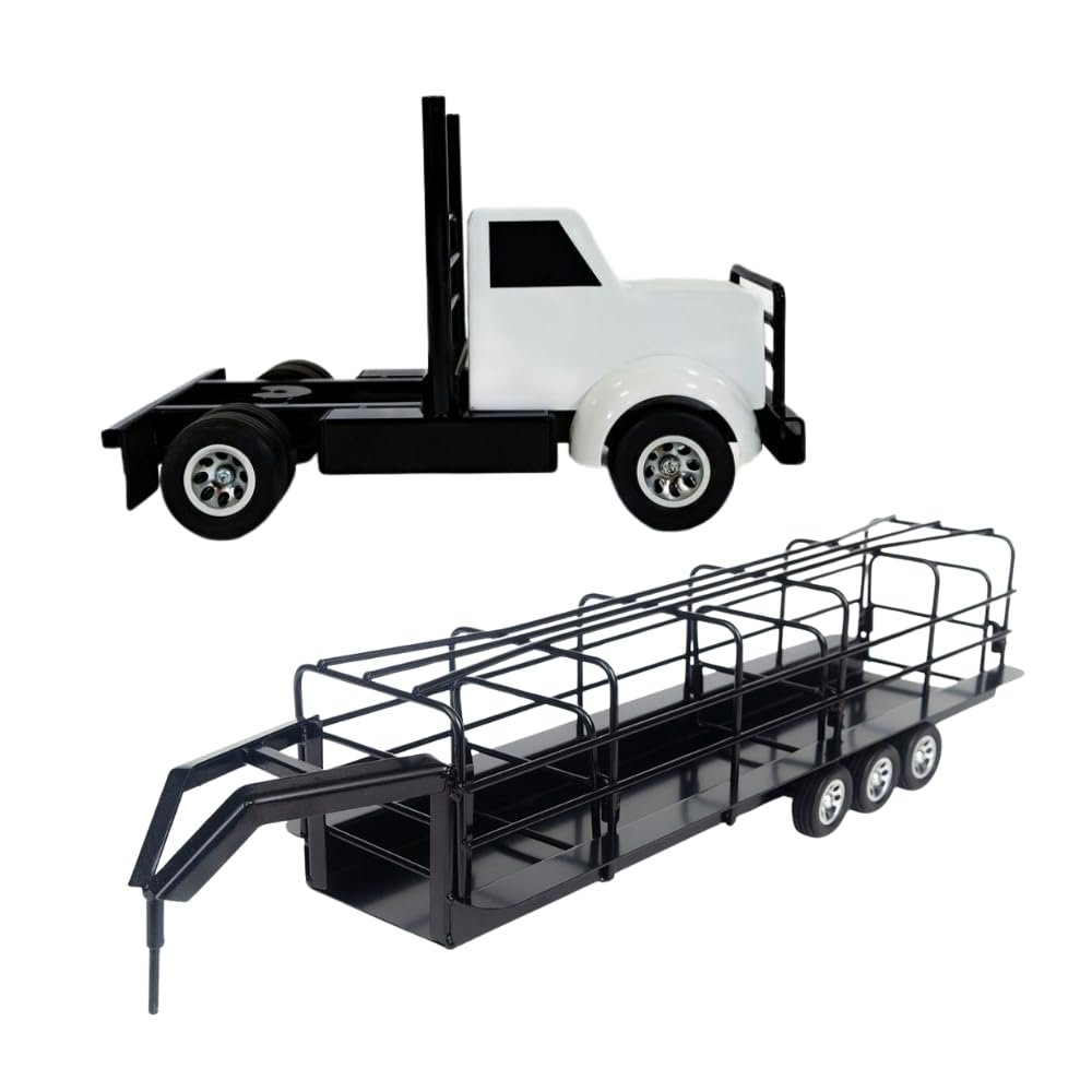 Little Buster Ranchers Trucking Set | Metal Semi Truck & Triple Axle Gooseneck Stock Trailer | Collector Display Bundle | Unique Gift for Birthday Celebrant, Collector, Hobbyist