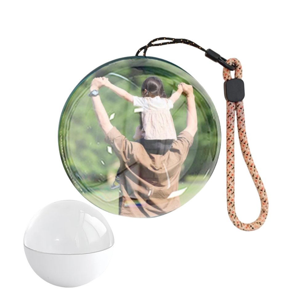 2.7" Custom Crystal Ball Video Player,Memory Sphere Ornament, Memory Orb Custom Video Sphere, Personalized Uploadable Videos & Photos, USB Rechargeable Crystal Ball Video Player(White)