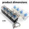 2 Pack Keyboard Fidget Keychain with LED Lights,Keyboard Fidget Toy,Keyboard Button Finger Clicker for Anxiety Relief(Transparent) view 2