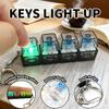 2 Pack Keyboard Fidget Keychain with LED Lights,Keyboard Fidget Toy,Keyboard Button Finger Clicker for Anxiety Relief(Transparent) view 3