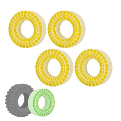 4PCS 2.2" Tire Inserts Silicone Rubber Foam Waterproof for 132-134mm Dual Hardness Options, Enhanced Sidewall Support & Stability Upgrade Compatible with RC Crawlers (Yellow)