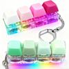 2 Pack Keyboard Fidget Keychain with LED Lights,Keyboard Fidget Toy,Keyboard Button Finger Clicker for Anxiety Relief(Macarons) view 1