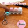 2 Pack Keyboard Fidget Keychain with LED Lights,Keyboard Fidget Toy,Keyboard Button Finger Clicker for Anxiety Relief(Macarons) view 3