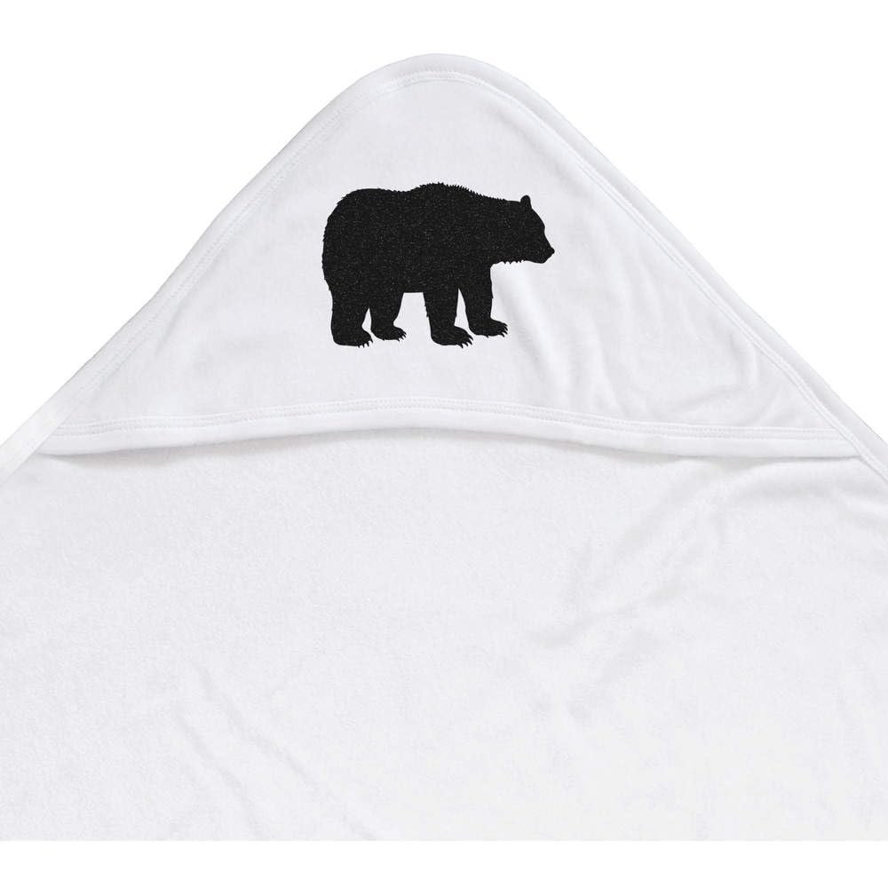 Azeeda 'Bear Silhouette' Baby Hooded Towel (HT00038718)