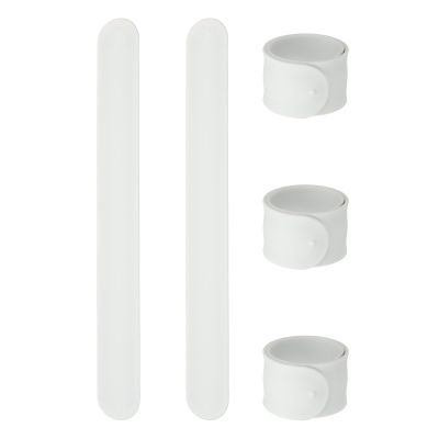 uxcell 5 Pcs Silicone Slap Bracelets Bulk, Snap Wristbands Bracelets Multicolor Bands Wraps for Party Favors, Classroom Reward, DIY Painting Crafts, White