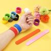 uxcell 5 Pcs Silicone Slap Bracelets Bulk, Snap Wristbands Bracelets Multicolor Bands Wraps for Party Favors, Classroom Reward, DIY Painting Crafts, White view 4