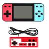 32 Bit Retro Mini Handheld Game Console | Preloaded 600 Fun Video Games with 3.0" IPS LCD Color Display | Rechargeable Mini Portable Arcade Game | Blue-Red ( Multiplayer Remote Control Included) view 1