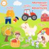 Jololino Busy Book for Toddlers - Montessori Sensory Toys for Boys & Girls Preschool Learning, 8-Page Felt Quiet Activity Board for Fine Motor Skills, Travel Toys for Airplane Car Games (Farm Animals) view 4