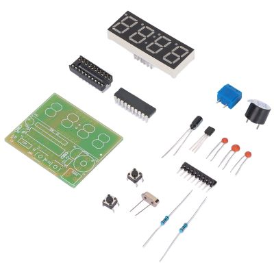 ZJchao Digital Clock Kits, 4 Digit Digital Clock Set 4 Digit Electronic Welding Clock Kits with Second Correction Function for Schools
