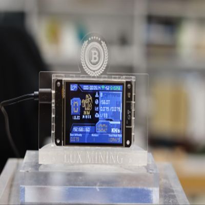 Lux Mining Bitcoin Solo Miner Lottery with Highend Acrylic Engraved Display