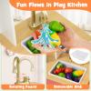 Costzon Kids Play Kitchen, Little Chef Kitchen Playset w/Microwave, Stoves, Rotation Knobs, Ice Dispenser, Faucet, Removable Sink & Cabinet, Wooden Pretend Play Kitchen for Girl Boy Aged 3+ (Orange) view 3